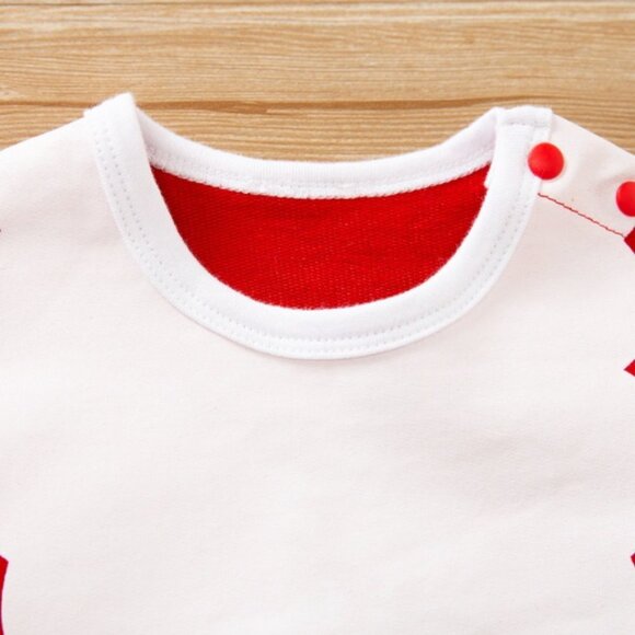 Girl girls boy boys baby jumpsuit hat Christmas Holidays Santa red white set new - Picture 3 of 5